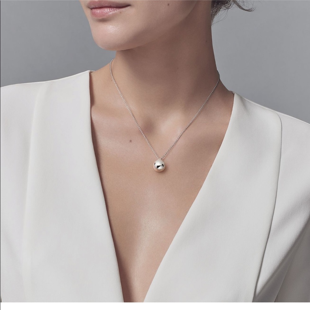 Tiffany & Co Sterling silver ball pendant necklace